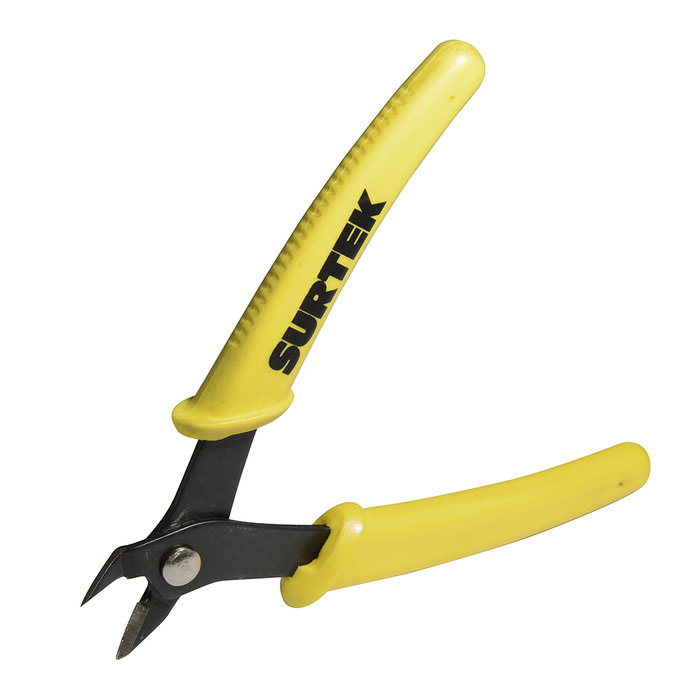 Mini pinza con mango bimaterial para electrónica de 5", corte diagonal, Surtek