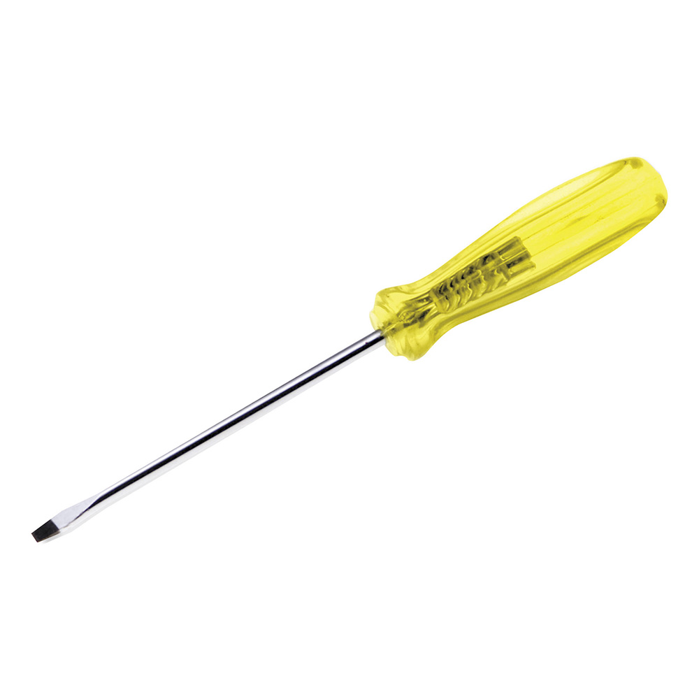Destornillador con mango ámbar, punta plana barra redonda 1/4" x 6", Urrea