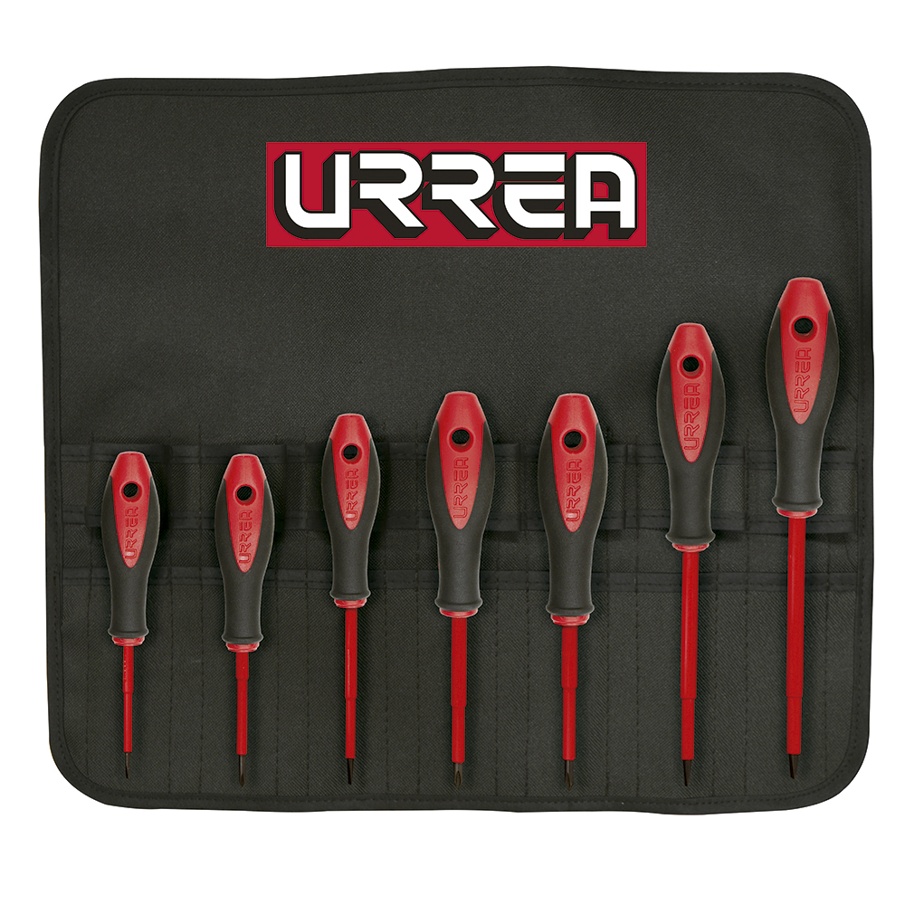 Juego de 7 destornilladores con mango bimaterial 1000 V, combinados, Urrea