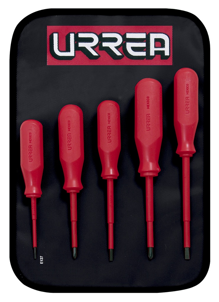 Juego de 5 destornilladores rojos 1000 V, combinados, Urrea