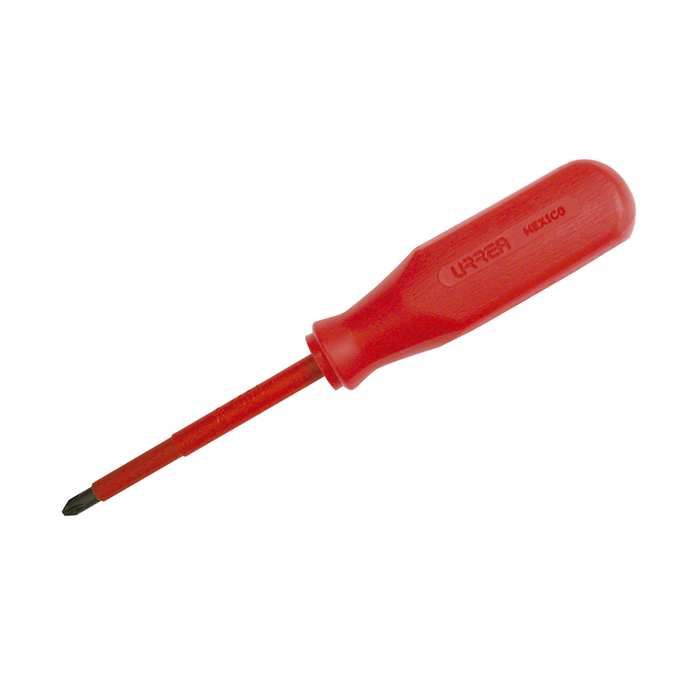 Destornillador rojo 1000 V, punta Phillips #1 x 3-5/32", Urrea