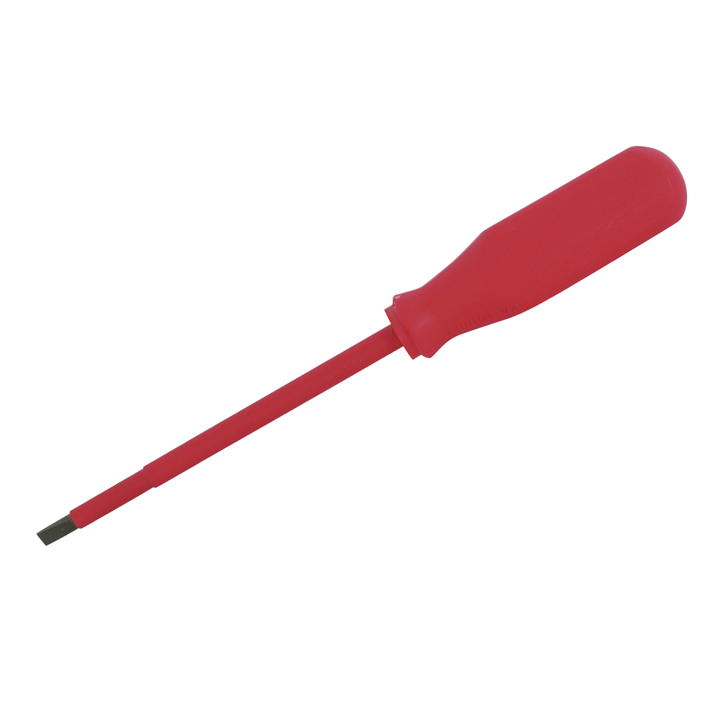 Destornillador rojo 1000 V, punta plana 7/32" x 5", Urrea