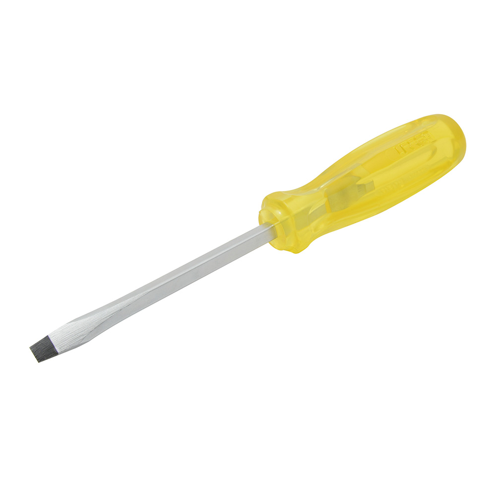 Destornillador con mango ámbar, punta plana barra cuadrada 3/8" x 12", Urrea