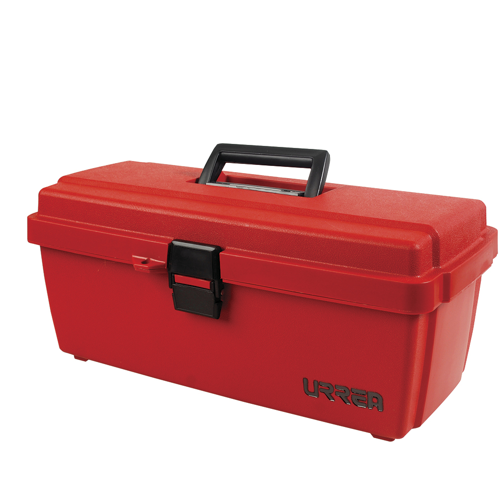 Caja portaherramientas plástica con broche plástico roja 14" x 7" x 5", Urrea