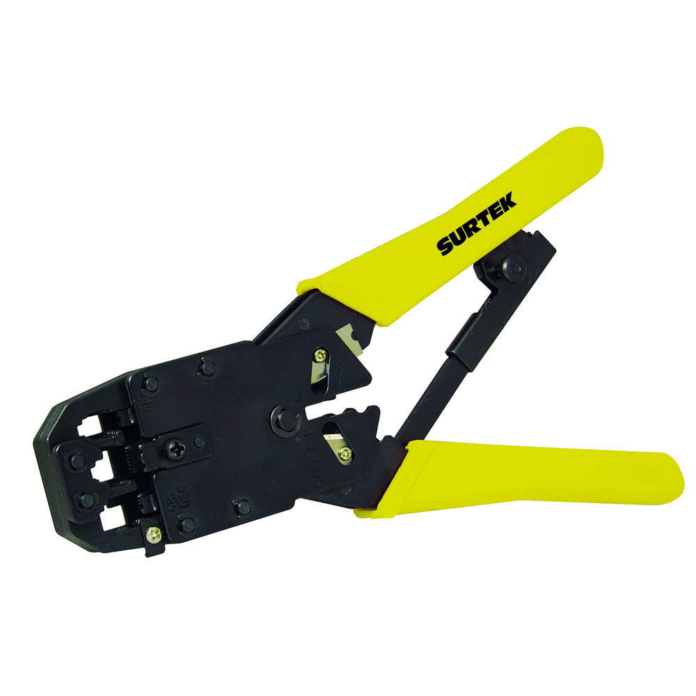 Pinza ponchadora modular 8" para conectores RJ45, RJ12, RJ9, Surtek