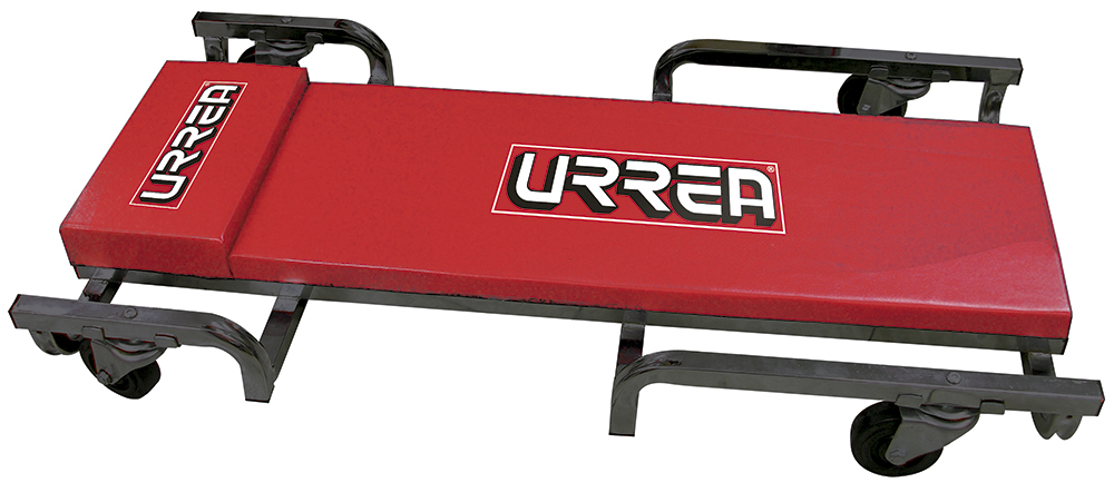 Cama para mecánico acolchonada, 4 ruedas giratorias, 40", Urrea