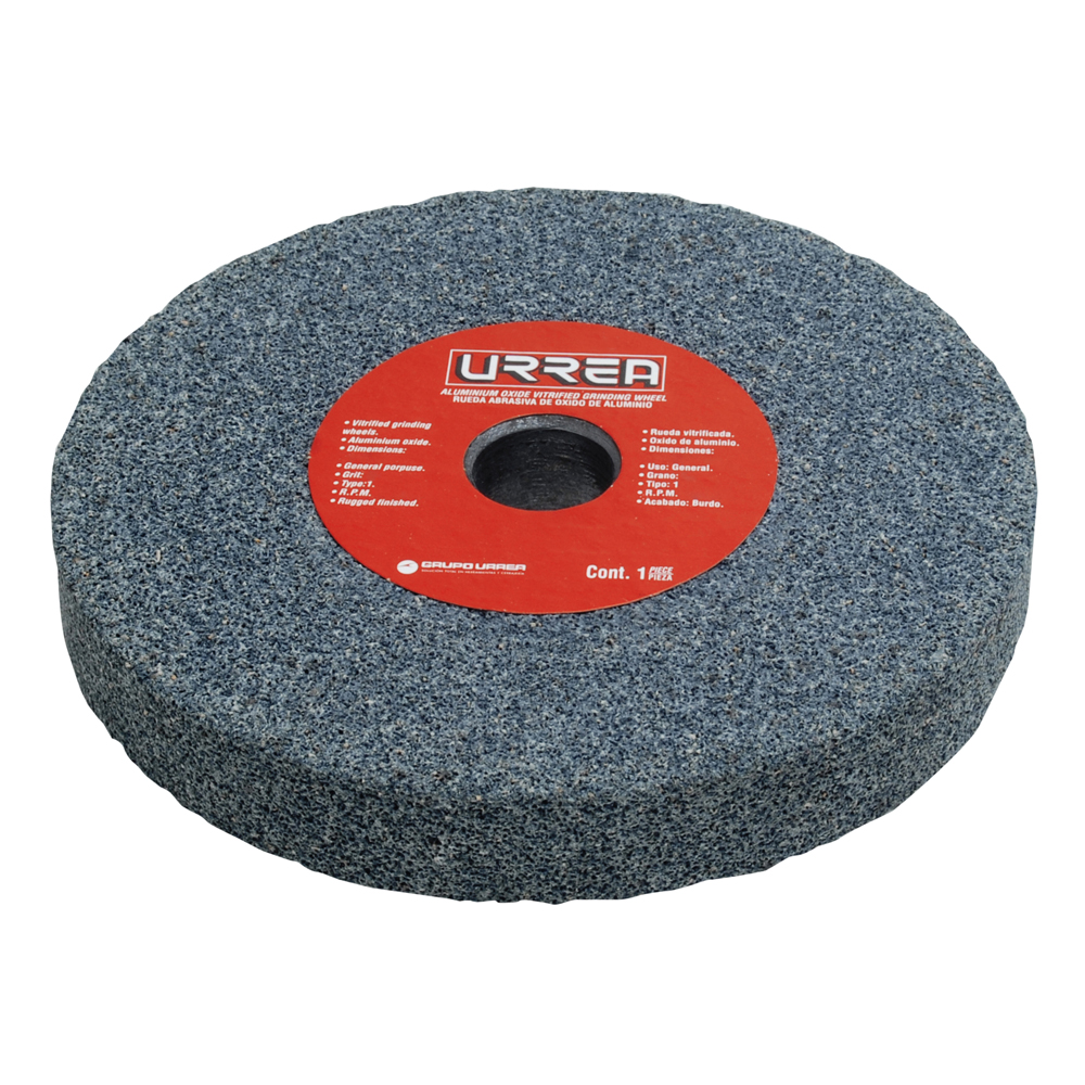 Rueda abrasiva de óxido de aluminio grano 36, 6" x 1", Urrea
