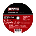 Disco abrasivo tipo 1 para metal 4" x 3/64", Urrea