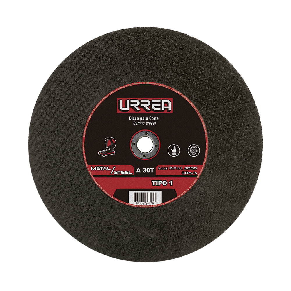 Disco abrasivo tipo 1 para metal 14" x 1/8", Urrea