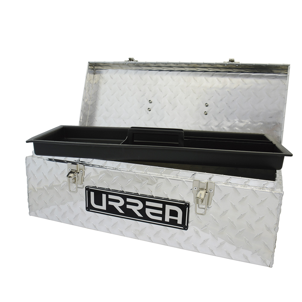 Caja portaherramientas de aluminio 24" x 9" x 9" con charola plástica, Urrea