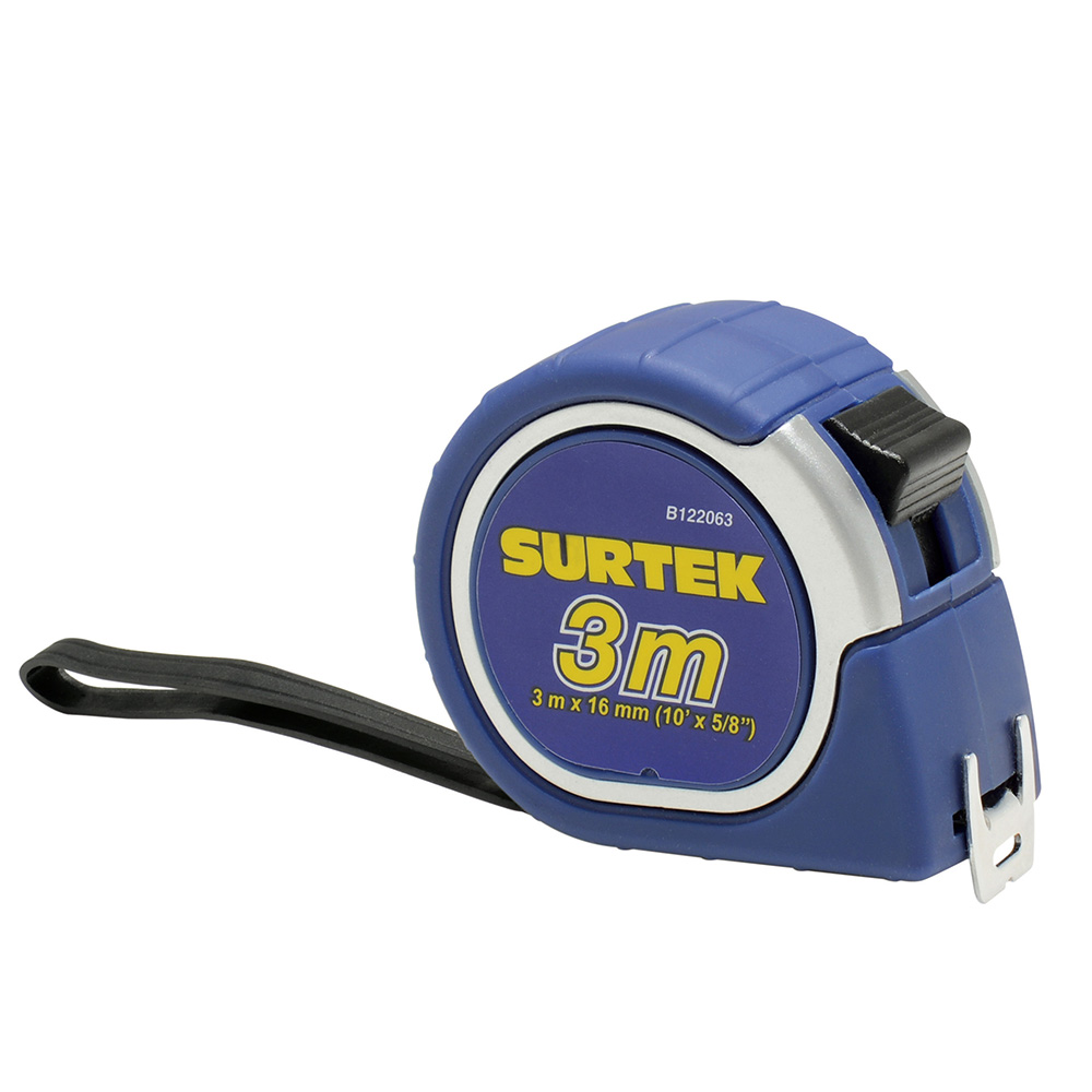 Flexómetro con carcasa soft grip 3 m x 5/8", Surtek