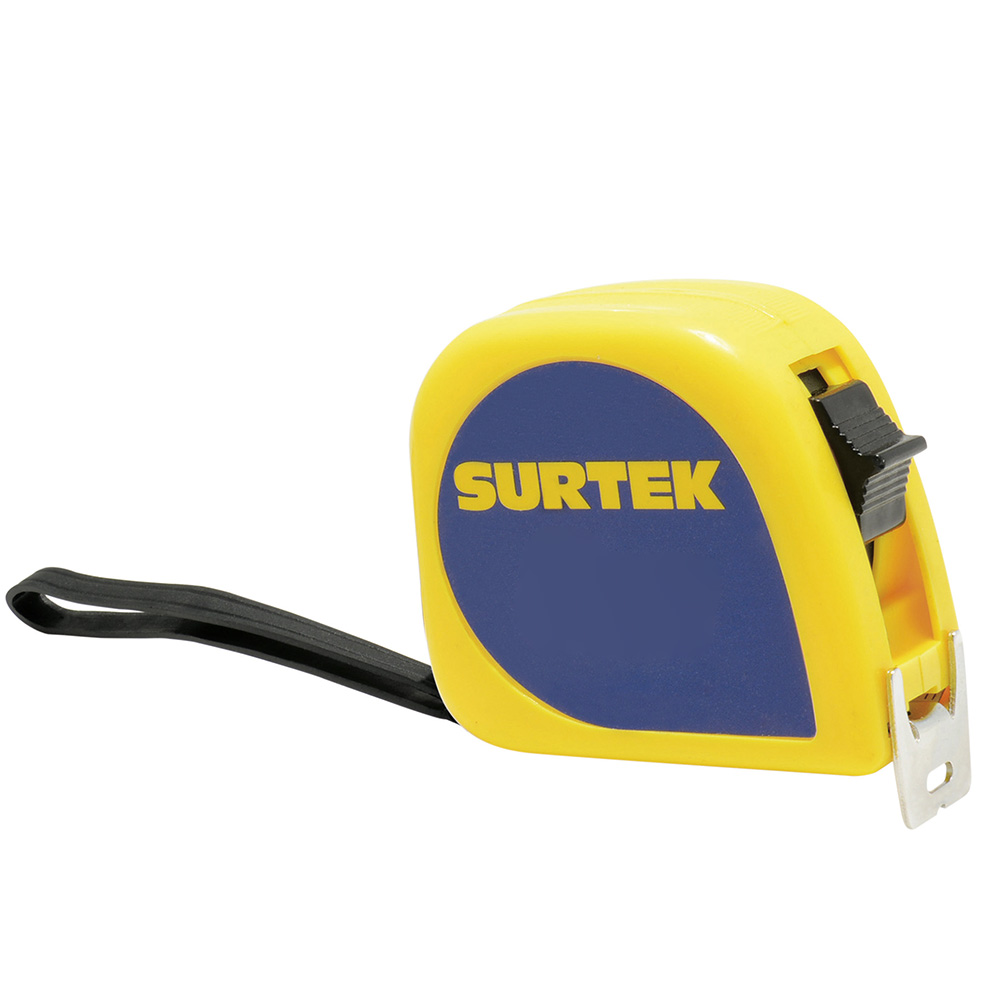 Flexómetro con carcasa de plástico invencible 8 m x 1", Surtek