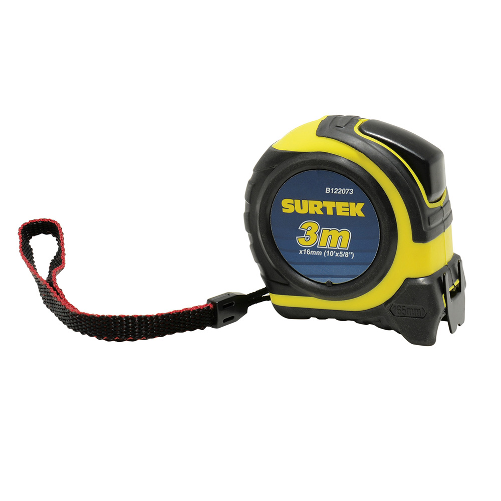 Flexómetro con carcasa rubber grip 3 m x 5/8", Surtek