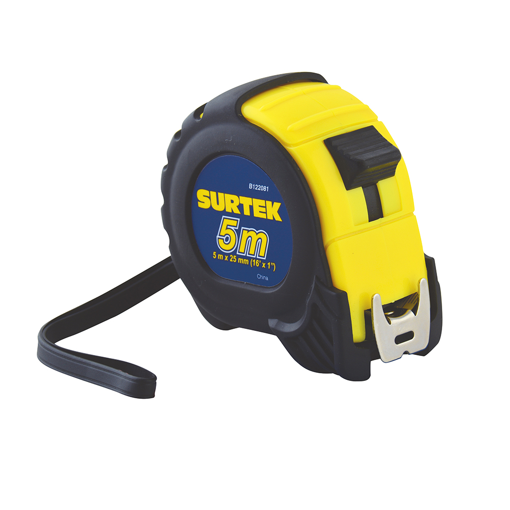 Flexómetro con carcasa anti-impacto 5 m x 1", Surtek