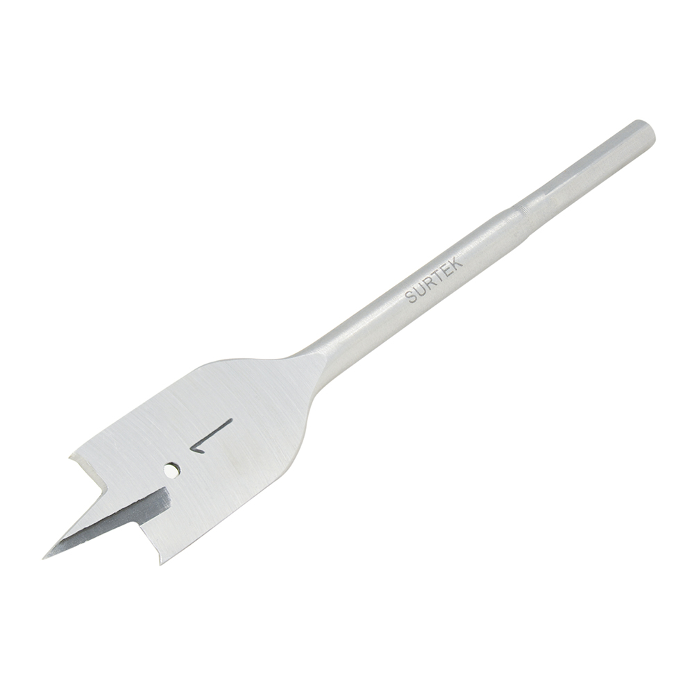 Broca para madera de acero al carbono tipo manita 1-1/4" zanco de 1/4", Surtek