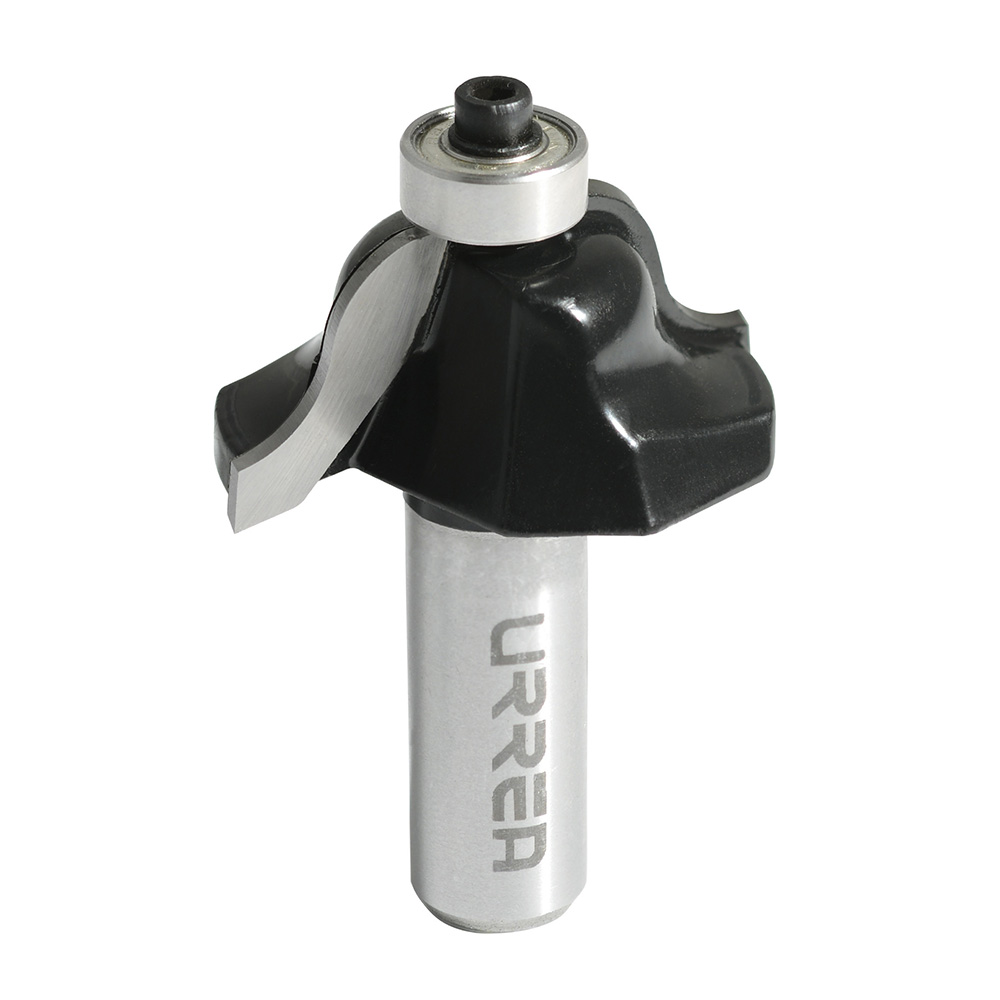Broca para router de acero romana con balero 1-3/8" zanco de 1/4", Urrea