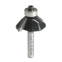 Broca para router de acero chaflán con balero 1-1/4" zanco de 1/4", Urrea