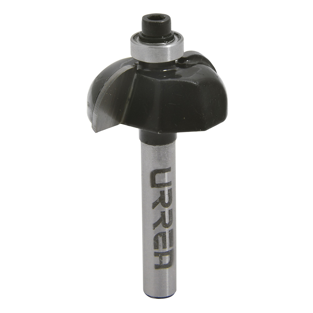 Broca para router de acero bocel cuarto con balero 1-1/8" zanco de 1/4", Urrea