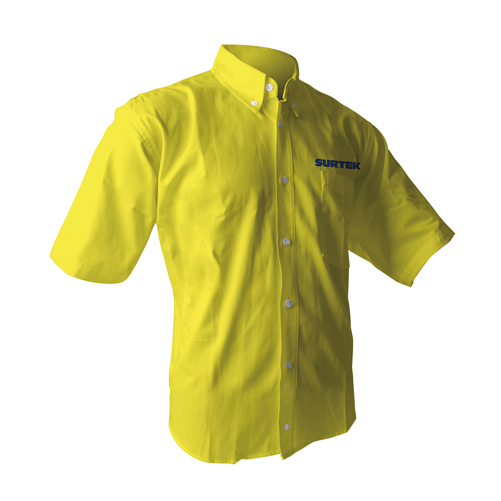Camisa de manga corta para caballero, color amarillo talla CH, Surtek