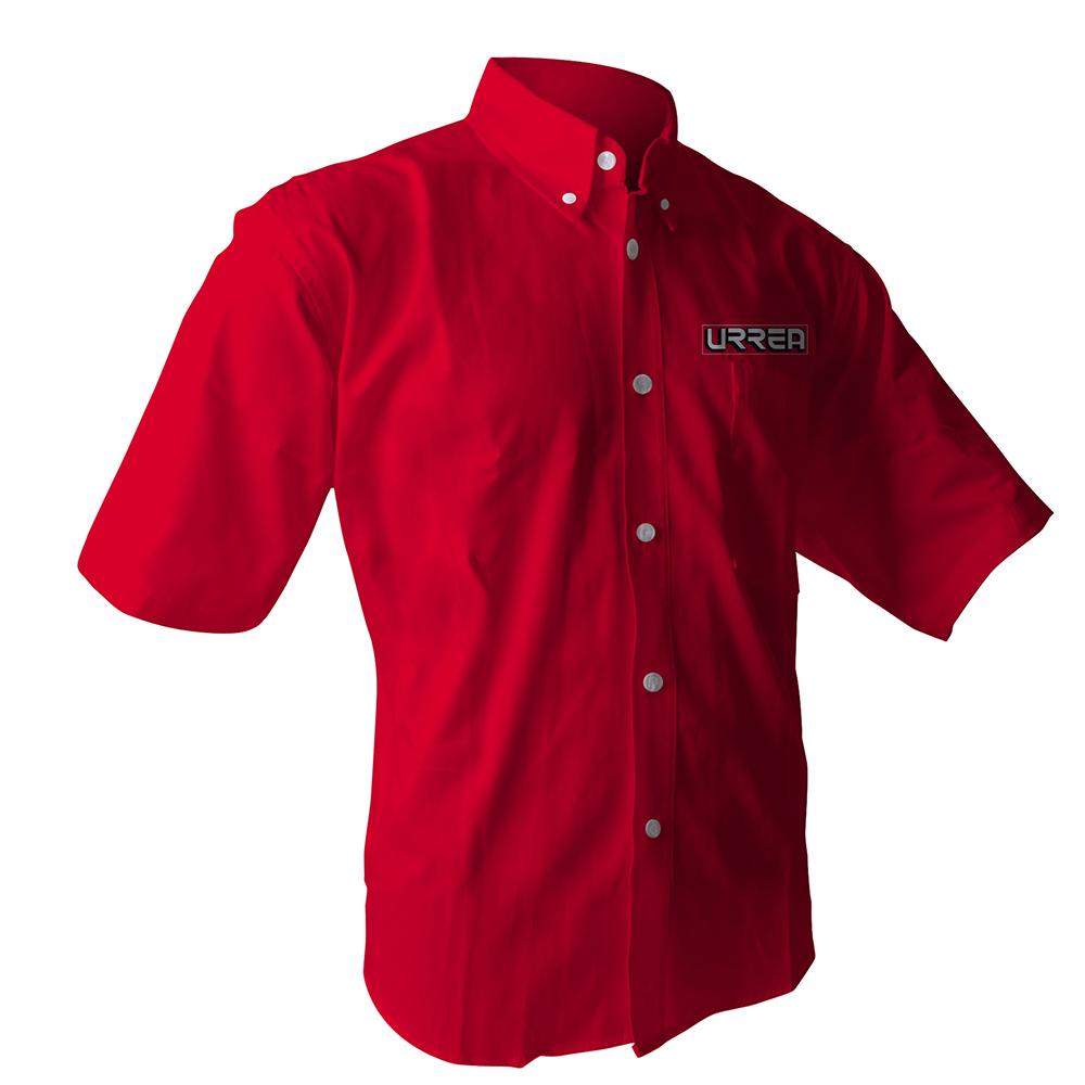 Camisa de manga corta para caballero color rojo talla M, Urrea