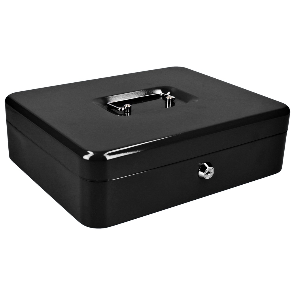 Caja metálica para dinero con charola removible 160 mm x 200 mm x 90 mm, Lock