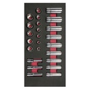 Juego de dados cortos y largos cuadro de 3/8" métricos, 24 piezas, Urrea
