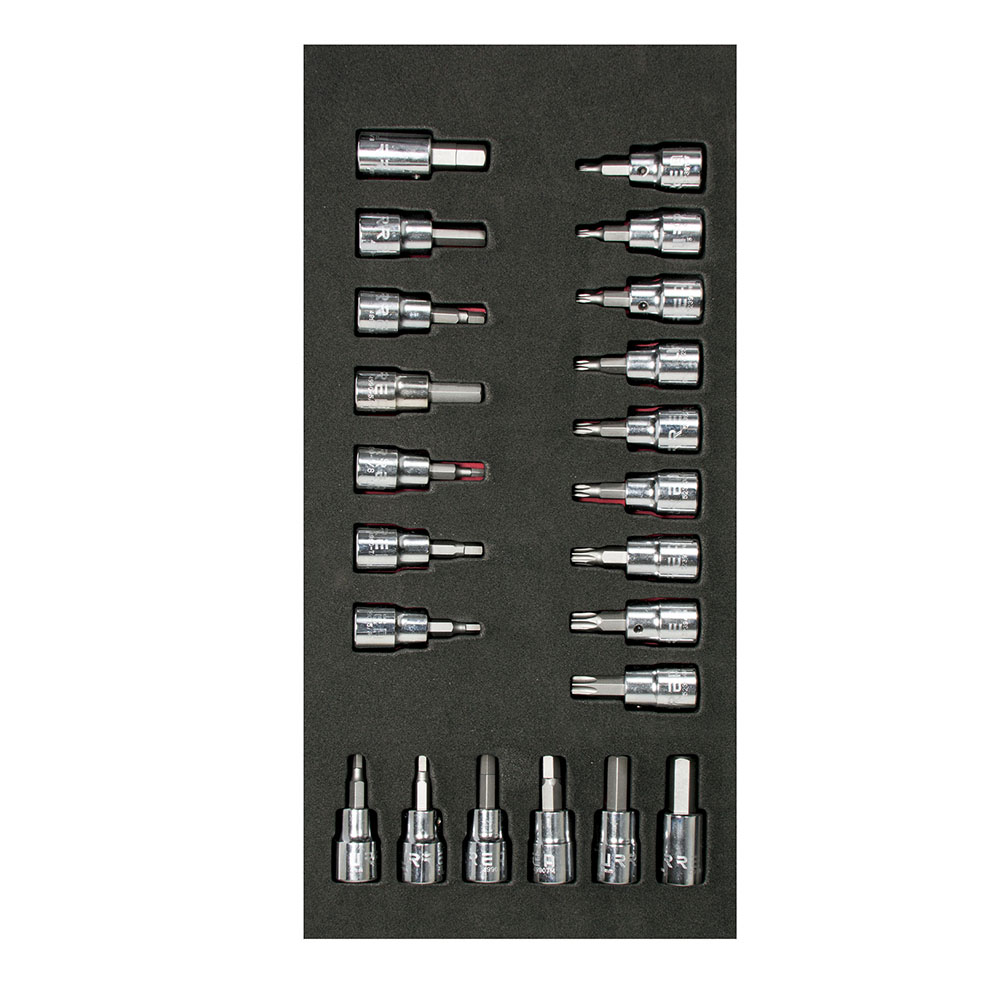 Juego de dados cuadro de 3/8" varias puntas, 22 piezas, Urrea