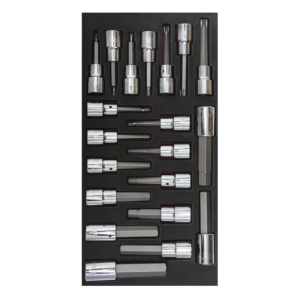 Juego de dados cuadro de 1/2" varias puntas, 20 piezas, Urrea