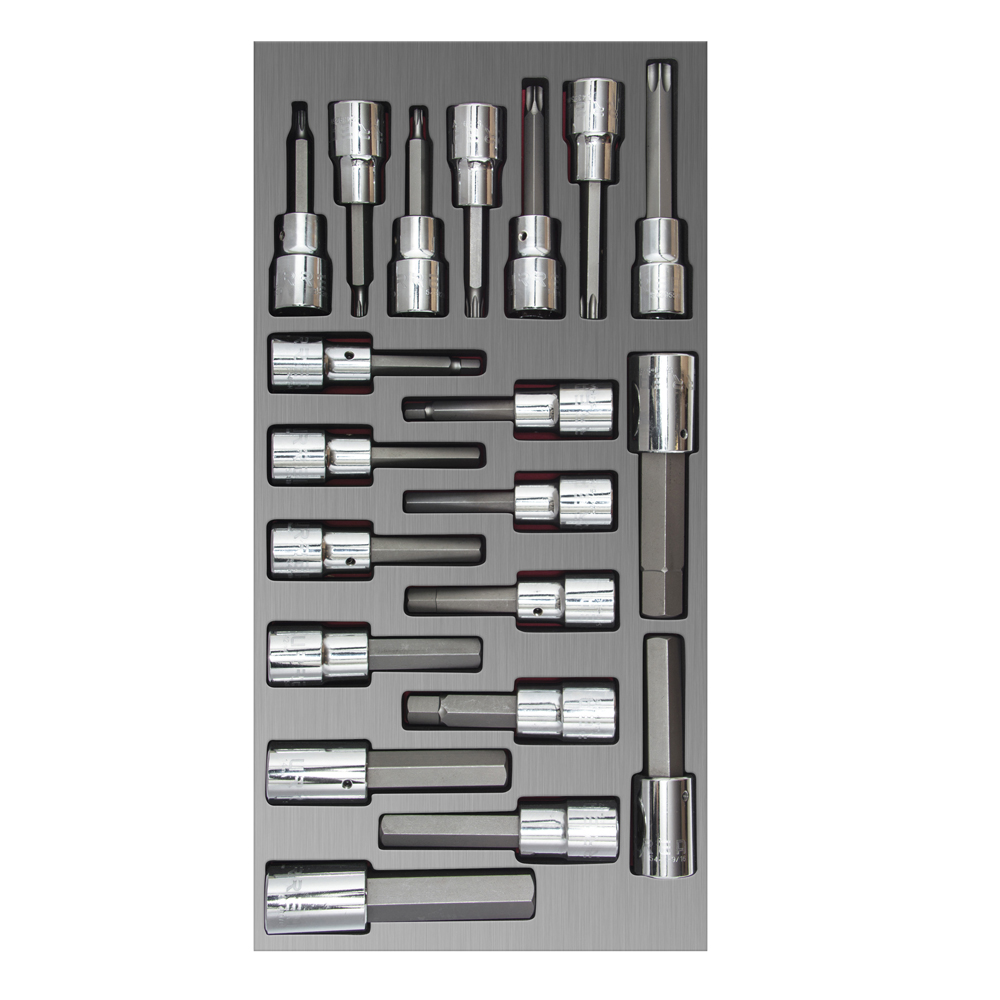 Juego de dados cuadro de 3/8" varias puntas, 20 piezas, Urrea