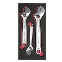 Juego de 3 llaves ajustables cromadas, Urrea