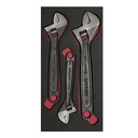 Juego de 3 llaves ajustables fosfatizadas, Urrea