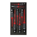 Juego de 8 destornilladores trimaterial 1000 V punta plana y Phillips con bandeja laminada, Urrea