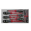 Juego de 8 destornilladores trimaterial 1000 V punta plana y Phillips con bandeja EVA, Urrea