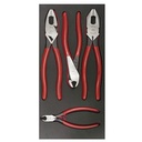 Juego de 4 pinzas de electricista con bandeja EVA, Urrea
