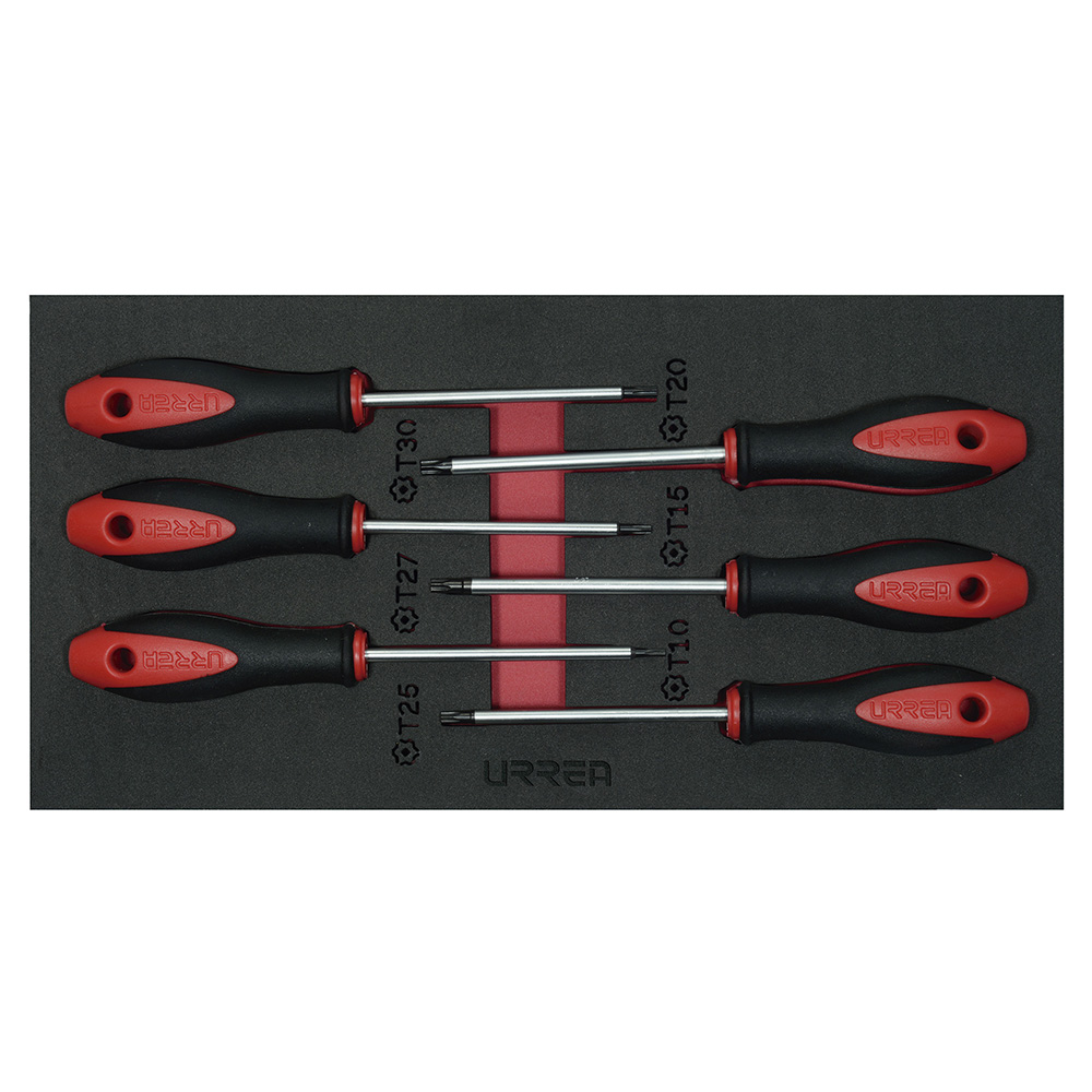 Juego de 6 destornilladores bimaterial punta Torx, Urrea