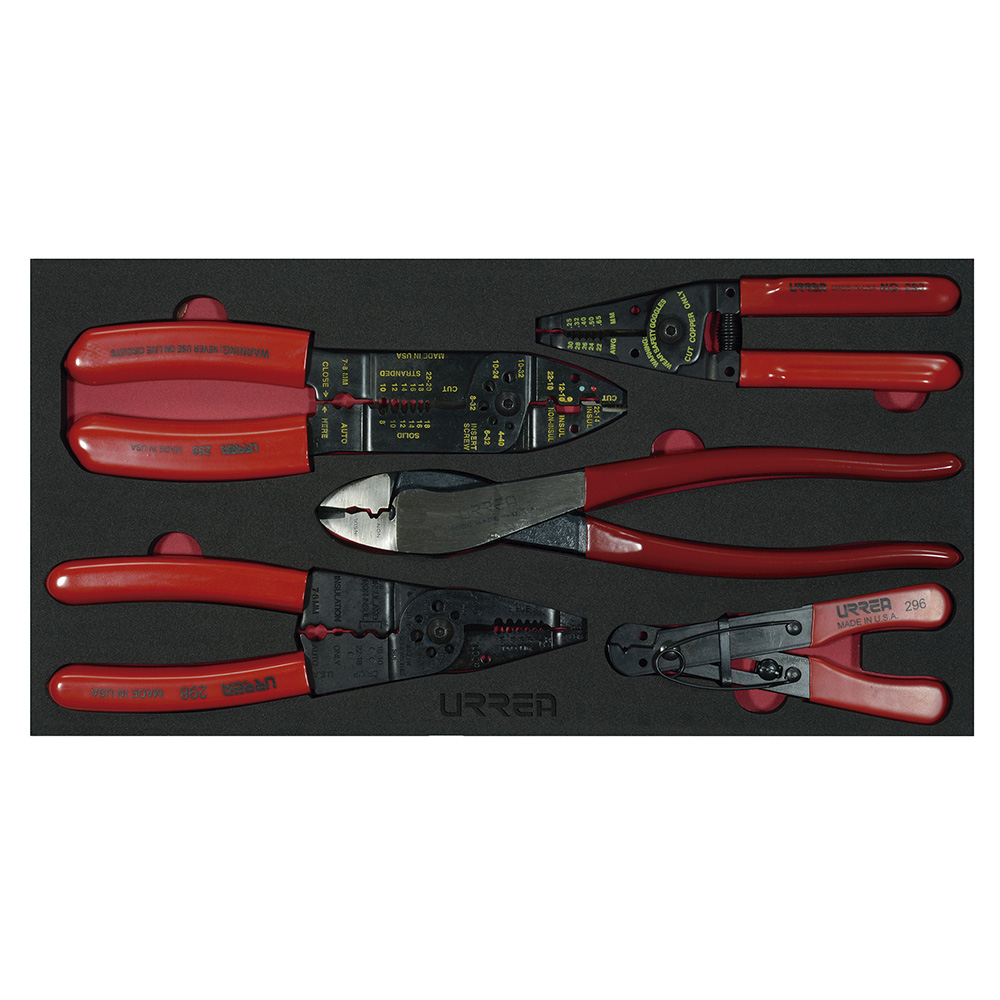 Juego de 5 pinzas pela cable, Urrea