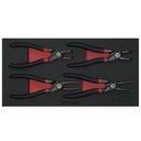 Juego de 4 pinzas para anillos de retención, Urrea