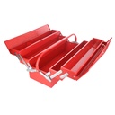 Caja portaherramientas metálica tipo acordeón roja 7" x 21" x 8", Urrea