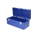 Caja portaherramientas metálica azul con charola 16" x 7" x 6", Foy