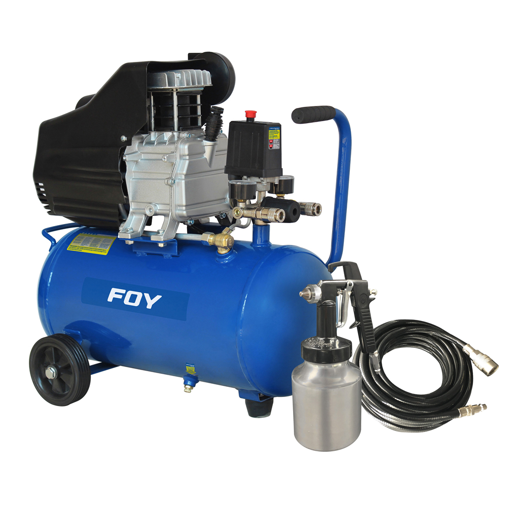 Compresor de aire eléctrico lubricado 25 Lt 1.5 HP 127 V con pistola y manguera, Foy