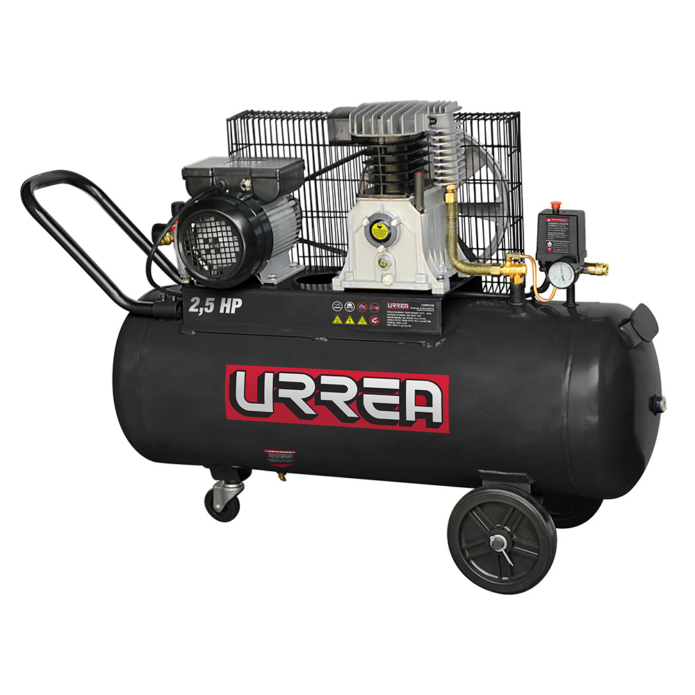 Compresor de aire eléctrico lubricado 100 Lt 2.5 HP 127 V, Urrea