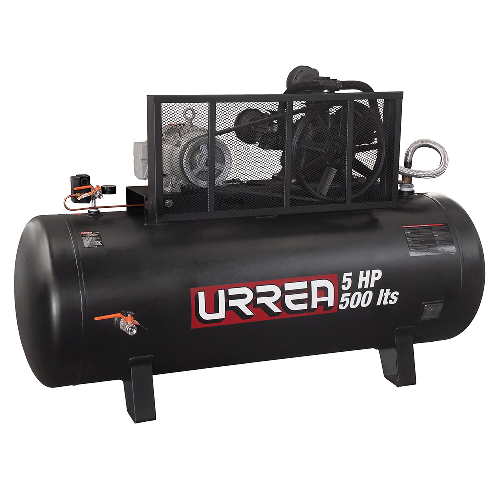 Compresor de aire eléctrico de banda 500 Lt 5 HP 220 V / 440 V, Urrea