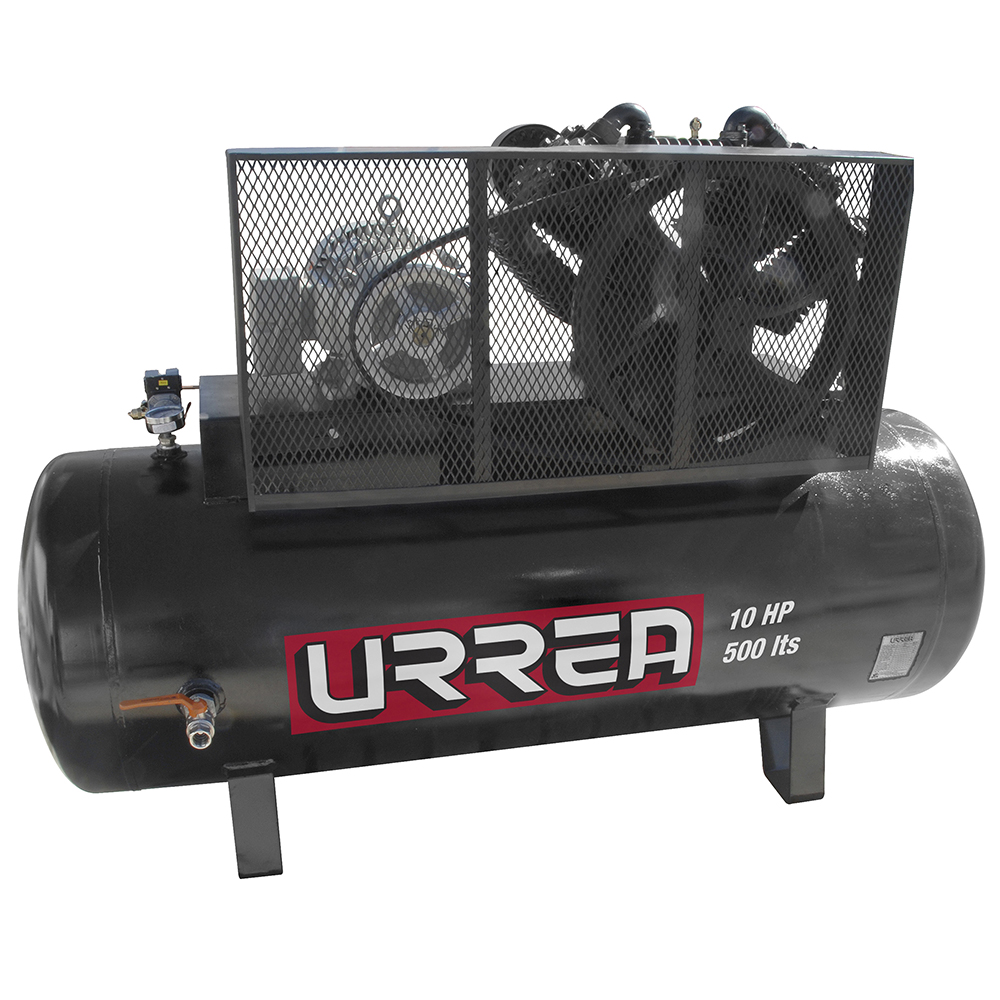 Compresor de aire eléctrico de banda 500 Lt 10 HP 220 V / 440 V, Urrea