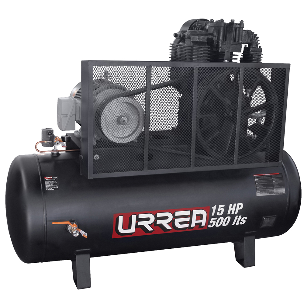 Compresor de aire eléctrico de banda 500 Lt 15 HP 220 V / 440 V, Urrea