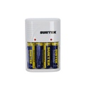 Cargador de pilas "AAA", "AA" y "9V" , con 4 pilas "AA", Surtek