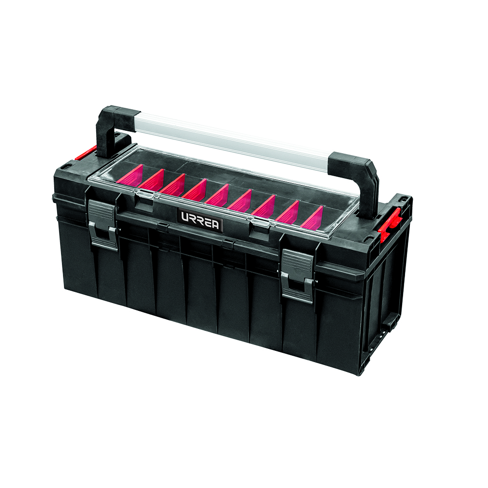 Caja portaherramientas plástica modular con organizador 25" x 10" x 10", Urrea