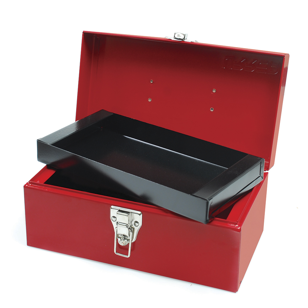 Caja portaherramientas metálica roja 11" x 6" x 5", Urrea