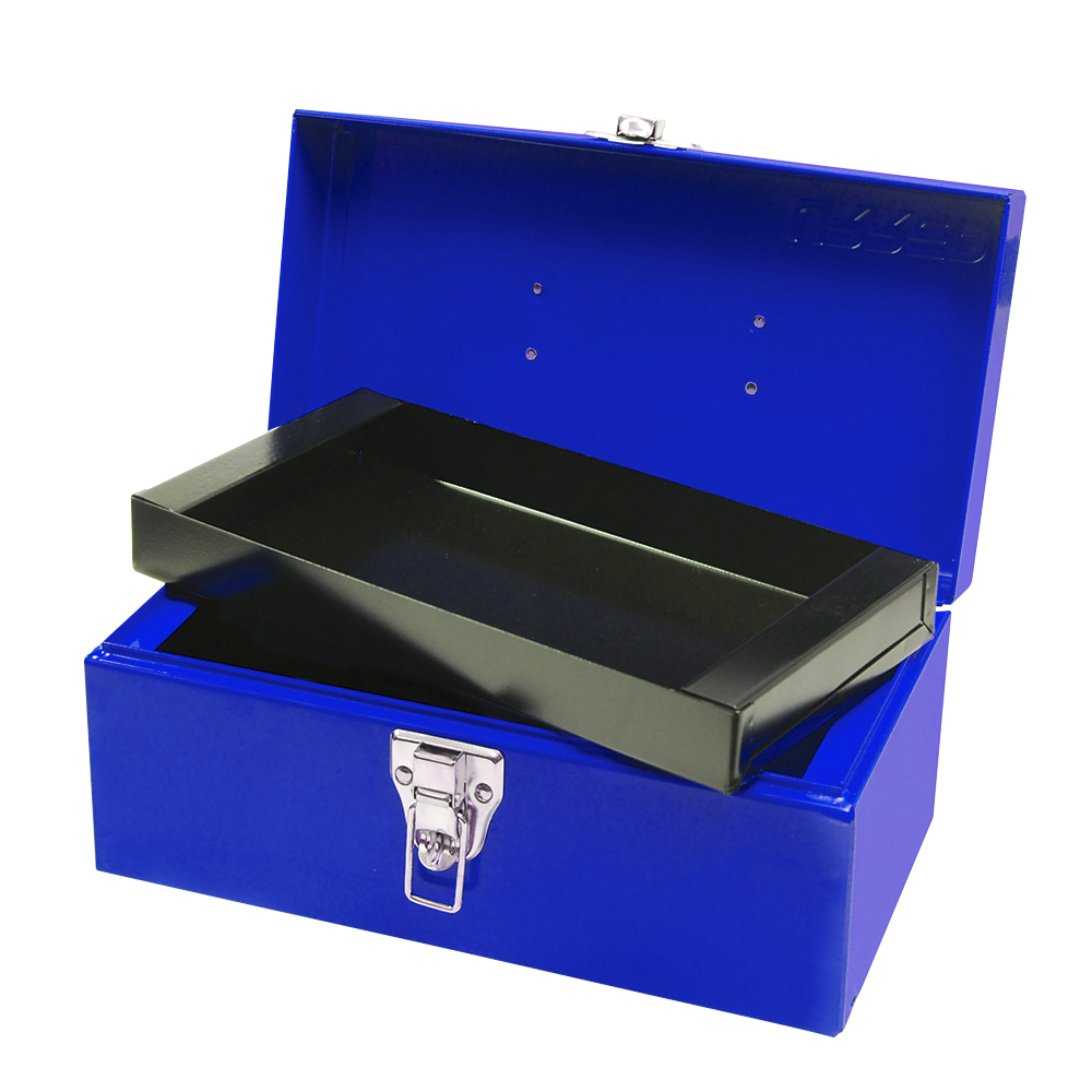 Caja portaherramientas metálica azul 11" x 6" x 5", Urrea
