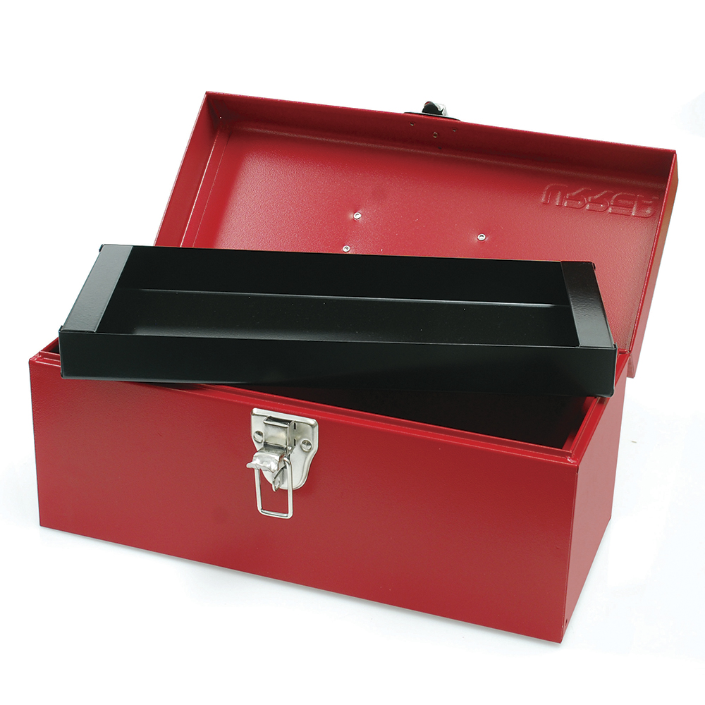 Caja portaherramientas metálica roja 14" x 6" x 6", Urrea