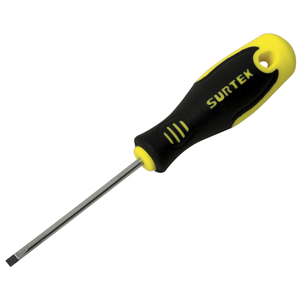Destornillador con mango bimaterial, punta cabinet 1/8" x 2-1/2", Surtek